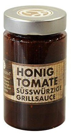 Premium Grillsauce / Barbeque Saucen - Vom Feinsten - Kreative Rezeptur: Honig Tomate - Süßwürzig - 230ml Flasche - Feinkost mit Spitzenqualität - Geschenkidee für Präsentkorb
