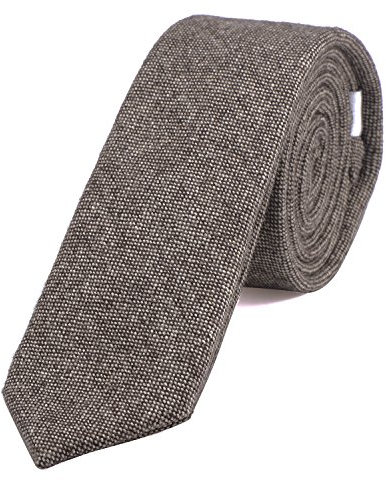 DonDon Herren Krawatte 6 cm Baumwolle hellbraun gepunktet