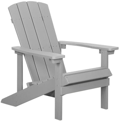 Moderner Muskoka Gartenstuhl in Hellgrau mit breiten Armlehnen Adirondack