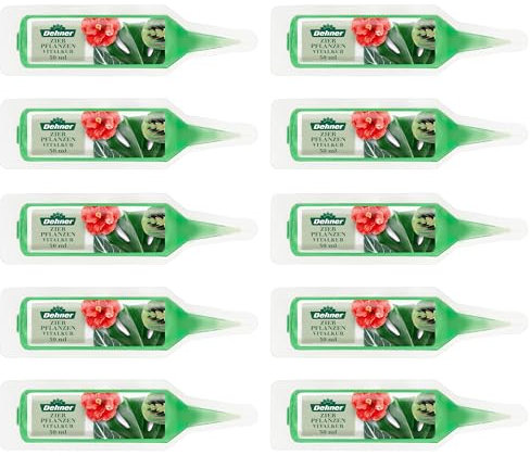 Dehner Zierpflanzen Vitalkur, Spezialdünger, hochwertiger Flüssigdünger, NPK-Dünger für Zierpflanzen, mit Spurennährstoffen, 10 Stück, je 30 ml