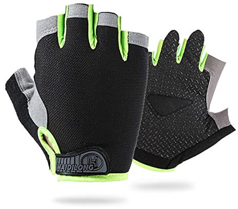 Keleily Fahrradhandschuhe für Kinder,1Paar Kinder Sport Handschuhe,Fahrradhandschuhe Gel gepolsterte Fingerlose Sporthandschuhe Straßenreithandschuhe für Camping Training Rudern Yoga