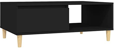vidaXL Couchtisch Modernes Design Beistelltisch Wohnzimmertisch Kaffeetisch Sofatisch Teetisch Tisch Wohnzimmer Schwarz 90x60x35cm Holzwerkstoff