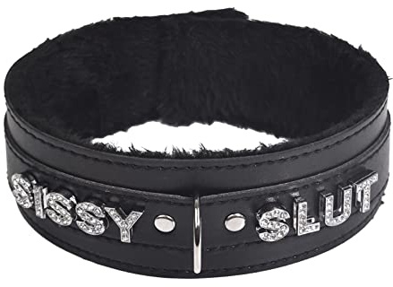 paloli Rosa Choker Halskette für Frauen Leder Choker Halskette Fluffy Punk Leash Gothic Cosplay Sexy Schmuck