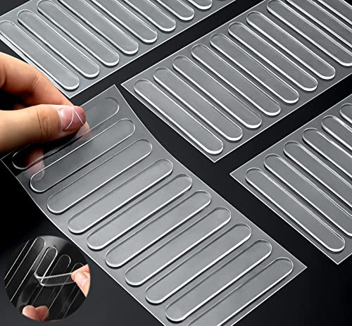 Cabinet Door Bumpers, 40 pcs Cabinet Bumper Clear Self Adhesive, Rubber Bumpers Stripes, Clear Bumper for Cabinets Pads for Sound Dampening Buffer Pads（2.75 * 0.4in）