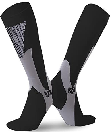 Fechtsocken für Kinder Erwachsene, professionelle Sport-Fecht-Baumwollsocken, elastische, rutschfeste Kompressionsstrümpfe, Fechtausrüstung (Color : Black, Size : S)