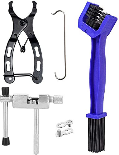 AIRFUL Herramienta de Cadena para Bicicleta, Alicates de Cadena de Bicicleta + Extractor de Cadena + Cadena de Eslabones + Cepillo para Cadena, Cadena Removedor Apto para Todo Tipo de Bicicletas