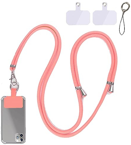 FFTANXS Handykette Universal Zum Umhängen, 1.5m Verstellbares Abnehmbares Handyband, Für Alle Standard Handyhüllen (Rosa)