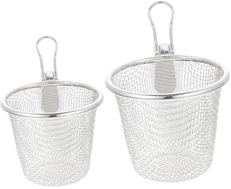 Cabilock Passoire à Pâtes En Acier Inoxydable Poignées Lot De 2 Passoire Pour Hot Pot Et Nouilles Panier Filtrant En Métal Ustensiles Cuisine Pour Fondue Et Cuisson