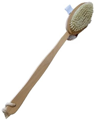 PARENCE.- Peelingbürste aus Holz mit langem Griff und hängender Schnur - Rückenbürste für Dusche und Durchblutungsmassage - Holz, 42x7x3cm