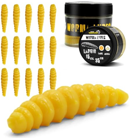Troutlook Worma Lures - Largio Forellengummi, 15 Stück, Ideal für Forellen