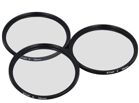 3 Stück 58 Mm Sternfilter, Schlanker Variabler -Filter 58 Mm, Optisches Glas 4 6 8 Punkte Schlanker -Spezialeffektfilter für Mikro-Spiegelreflexkamera-Zubehör
