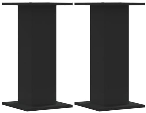 vidaXL Soportes Altavoces 2 uds Madera ingeniería Negro 30x30x60 cm, Plataforma de Altavoces, Soporte de Altavoces de Suelo, Soporte de Altavoces HiFi