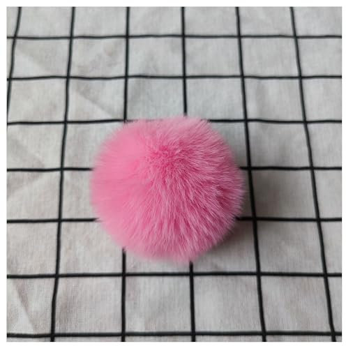 BrightGlow - Pompones de piel sintética (60 mm, 20 unidades), color rosa