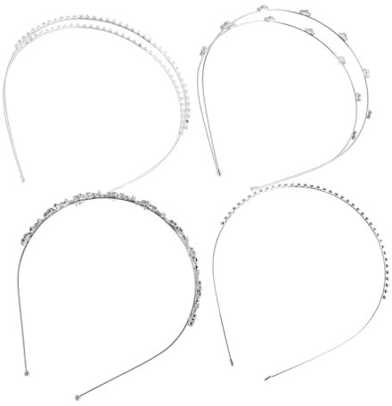 Holibanna 4stücke Teiliges Strass-perlen Haarband Rosenprägung Funkelndem Diadem-kopfschmuck Glitzerndes Braut Brautjungfern-haarreif Für Hochzeitsfeiern Und Besondere Anlässe