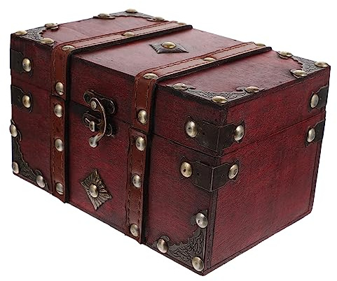 VINTORKY Vintage Schmuckkästchen mit Deckel Kompakte Retro Schmuckaufbewahrungsbox für Ohrringe und Armbänder Tragbare Holzbox zur Sicheren Organisation