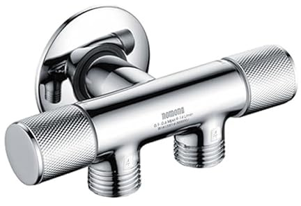 nomona Nomona Messing Chrom-Wasser-Eckventil G1/2 Wandanschluss × G1/2 Auslässe Kombiventil mit Rückflussverhinderer für Toilette, Waschbeckenarmatur, Küchenarmatur