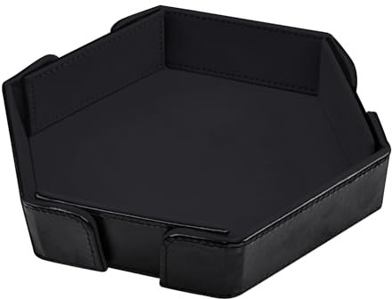 SIQUK Tavola per Dadi Magnetico Vassoio per Dadi Pieghevole Esagono Dice Tray, Nero