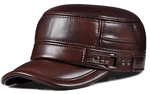 Herren Leder Baseball Cap Herbst Winter Earflap Trapper Jagd Hut mit Visier Outdoor Verstellbare Trucker Fahrer Hut Flache Kappe Household faucets