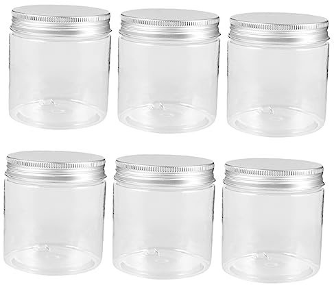 Garneck Mini Jars with Silver Aluminum Lids 250ml Portable Household Storage Containers Wide Mouth Multifunctional Food Containers for Kitchen Use 6pcs Set