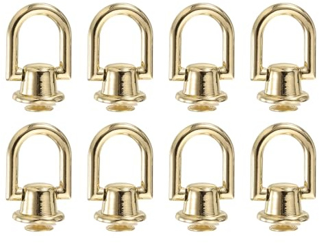 sourcing map 8Pcs Screw Round Head Rivet, 12mm Pull Ring Rivet Fasteners, Screw Rivet Studs for DIY Leather Craft Belts Purse Handbags (Light Gold)