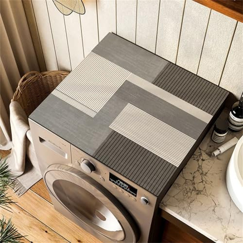 Highdi Housse de Protection pour Machine à Laver Top Résumé Moderne,Coussin de Machine à Laver Antidérapant Housse de Machine à Laver pour Machine à Laver Ou Sèche-Linge (40x50cm,Gris)