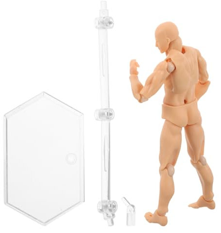 BESTonZON Zeichenpuppe Männlich Mit Ständer Realistische Actionfigur Modell 2.0 Detailgetreu Für Künstler Vielseitige Posen Zum Skizzieren Und Malen