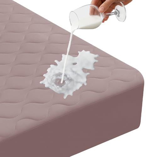 Ystyle Coprimaterasso Matrimoniale Impermeabile 180x200cm Trapuntato - Altezza Fino a 30 cm con Elastico Tutto Intorno - Copri Materasso Traspirante Igienico Antiacaro e Lavabile, Soia