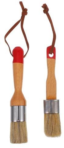 SHINEOFI 2 Pièces Pinceau Peinture à La Craie pour L'artisanat Brosse à Cire pour Meubles Fournitures De Peinture à La Craie à La ie pour Meubles Poils