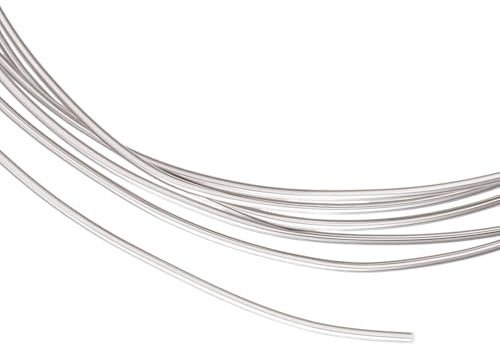 BENECREAT Filo In Argento Sterling 925 Placcato In Vero Platino Da 0.6mm, Filo per Gioielli Semi-Tondo Morbido Da 1 m con Panno per Lucidatura per Anelli, Braccialetti e Gioielli