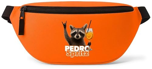 Pedro Spritz - Bauchtasche Herren/Damen, Umhängetasche Festival Gadget, Bauchtasche Zubehör, Gürteltasche Herren, perfekt für Malle, Orange