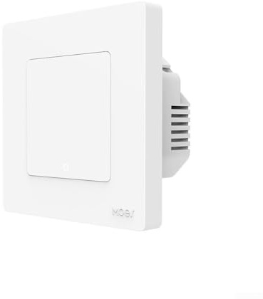 Interruptor de escena inteligente para Moes para Tuya para ZigBee Interruptor de luz inteligente, interruptor de pared, serie Star Ring, palanca de un botón, enlace de toda la casa (1 banda blanca)