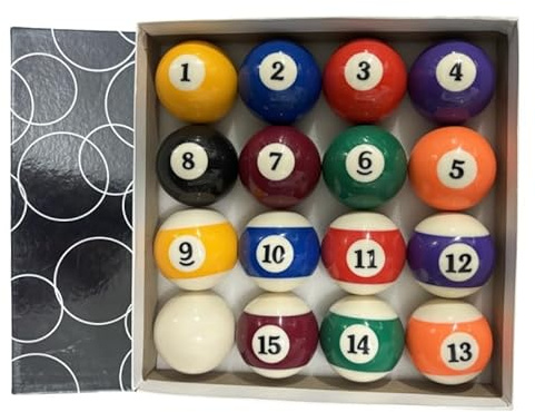 Sinsilvie Pool Balls Set,Pool Table Ball,RED & YELLOW 2 UK Competition Set,2″,2-1/16″, 2-1/4″Multi-size Pool Billiards Set