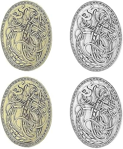 4 Stück Vintage Wikinger Brosche im nordischen Stil Retro Anstecknadel Goth Brosche Wikinger schmuck Abzeichen für Damen Tracht Kleid Schmuck für Kostümzubehör