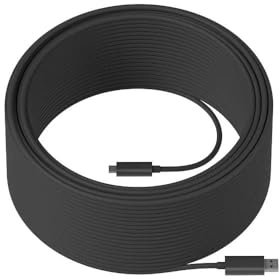 Logitech 939-001802 Strong USB Cable (45m) Extended-Length SuperSpeed USB 3.1 Gen 2, Type A to Type C, 10Gbps, Active Optical Cable, Plenum Rated – Graphite (Renewed)