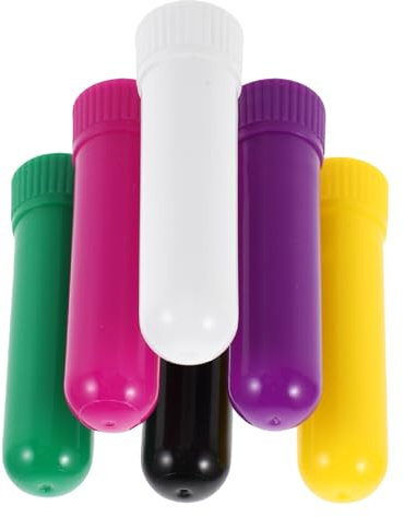 HAPINARY Stick Ricaricabile per Alito Olio Essenziale 6 Pezzi in Plastica Tubo e Stoppini per Aromaterapia, Accessori Nasali per Oli Essenziali, Adatti per Viaggi e Attività Sportive