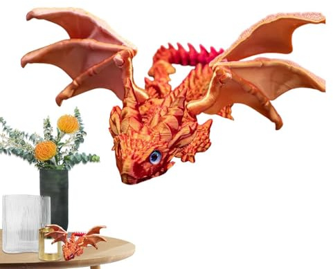 Barn Dragon Toys, Dragon Toys 3D -tryckta flexibla flygande drakefigurer | skrivbordsskärmdekor, kreativt för bokhylla skrivbord eller skåp