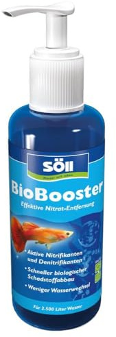 Söll 80560 BioBooster, 250 ml - Wasseraufbereiter zur Aquariumpflege, reduziert Nitrat-Gehalt in Aquarien, mit hochaktiven Klarwasserbakterien