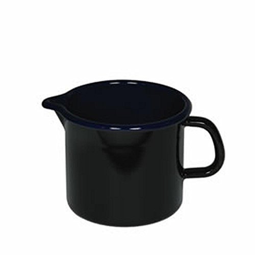 Riess, 0041-025, Schnabeltopf ø 14cm, HOTEL/PROFI, Schwarz, Emaille, Vol. (rec.): 1,7 Liter, Made in Österreich, LBH: 21,6x15,5x12,5cm, 0,550kg, Kanne mit Henkel, Deckel, Gasherd geeignet