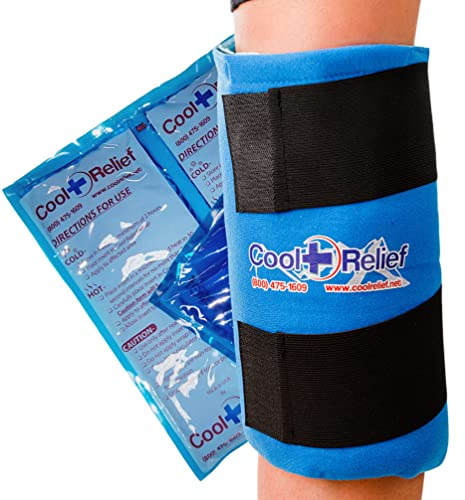 Cool Relief Knee Ice Wrap with Compression (11” x 12”) Flexible Cool Pack Wrap, Knee Compression - Ice Packs for Injuries Reusable, Knee Ice Pack Wrap for Joint Pain Relief & Faster Recovery