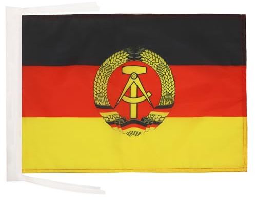 AZ FLAG Flagge DEUTSCHE DEMOKRATISCHE Republik 45x30cm mit Kordel - DDR Fahne 30 x 45 cm - flaggen Top Qualität