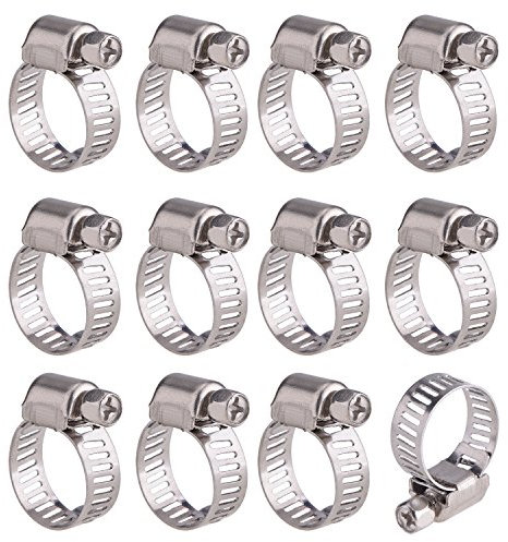12 Piezas 9 - 16 mm Abrazadera de Manguera Ajustable Clip de Tubo de Worm Drive de Acero Inoxidable