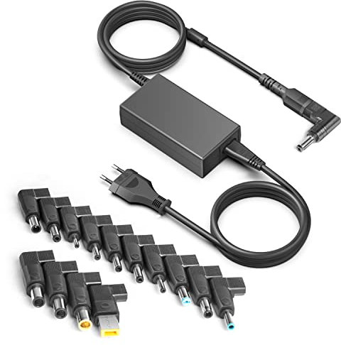 HKY 65W Universal Laptop Netzteil AC DC 15V 16V 18.5V 19V 19.5V 20V für Acer Fujitsu Siemens LG Lenovo Toshiba Medion für HP Dell für Samsung Asus für Sony Gateway mit 15 DC Steckern, Ladegerät 65W