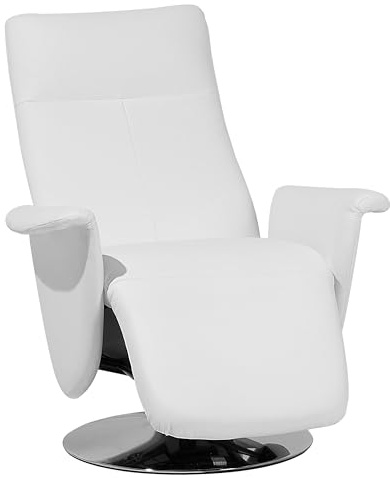 Beliani Eleganter Wohnzimmer Sessel Kunstleder weiß elektrisch verstellbar Prime