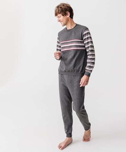 Damart - Ensemble de Pyjama pour Homme - Molleton Thermolactyl, Manches Longues - Chaud, Doux et Confortable