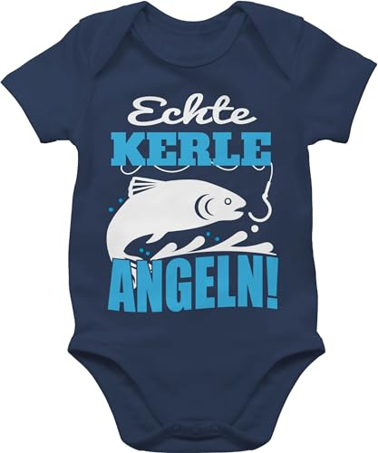 Shirtracer - Baby Body Kurzarm - Sprüche - Echte Kerle angeln Fisch