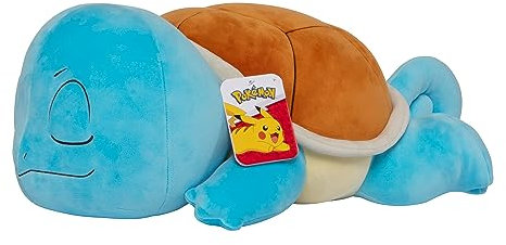 Pokémon PKW0220-45cm Schlafendes Plüsch - Schiggy, offizielles Plüsch