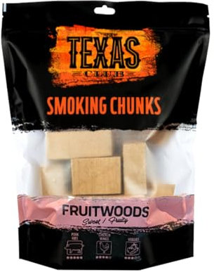 TEXAS CLUB - Chunk Apple, Cherry e Pearwood per Affumicatori e Barbecue, Legno Melo, Ciliegio e Pero per Affumicare, Qualità Premium, 1 kg
