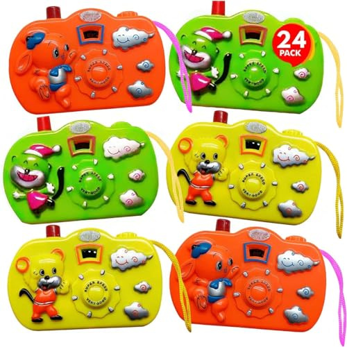 ArtCreativity Kids Camera Toy Set with Images in Viewfinder (24PCs) - Party Favors for Toddlers, Goodie Bags Stuffers for Kids, 3 Colors