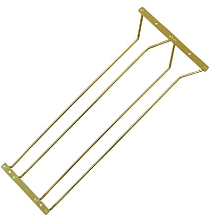 Abcsea 1 Pièce Doré Porte-Verres à Vin sous Meuble, Porte-Verres à Pied Suspendu, Support de Verre à Vin, Stemware Rack, 50 cm 2 Rangée