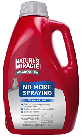 Nature’s Miracle Advanced Platinum No More Spraying, 128 Ounces, Helps Discourage Repetitive Cat Spraying